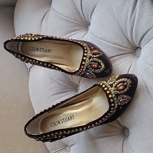 Colin Stuart Velvet, embroidery detail stilettos